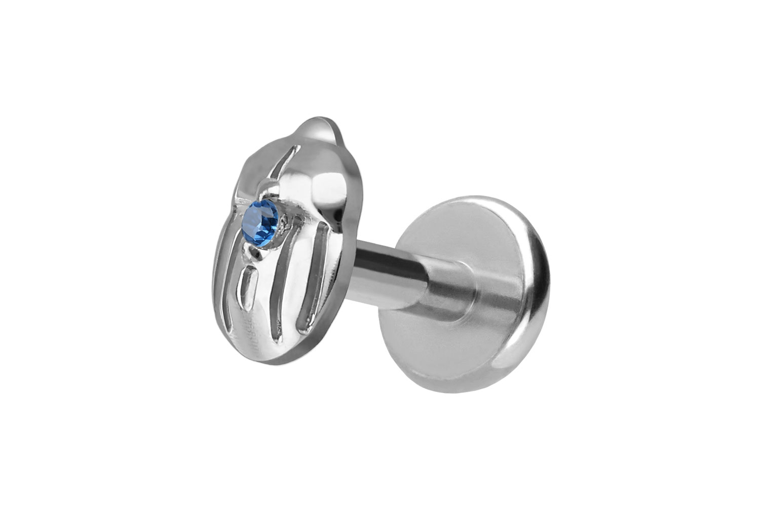 Titan Labret Piercing mit Push Fit SKARABÄUS